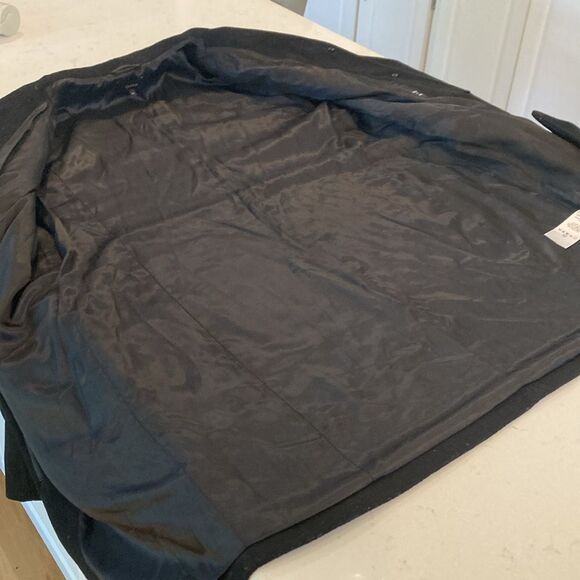 Quince Italian Wool Cocoon Coat Black Jacket Cardigan Size XL - Picture 11 of 13